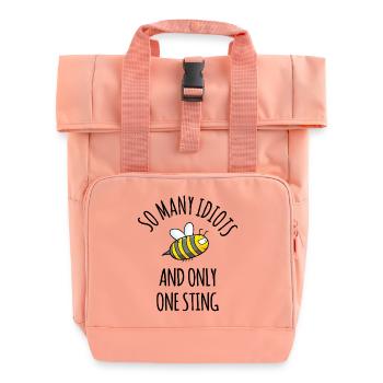 So many iditots Annoyed funny bee sayings - Roll Top Backpack with Two Handles - chintz rose - Front