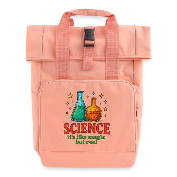 Science it's like magic but real - Roll Top Backpack with Two Handles - chintz rose - Front