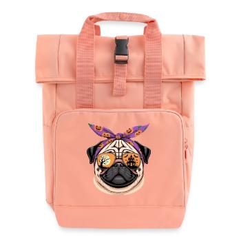 Mops Halloween Sonnenbrille Bandana - Rolltop Rucksack mit zwei Griffen - Chintzrosa - Vorne