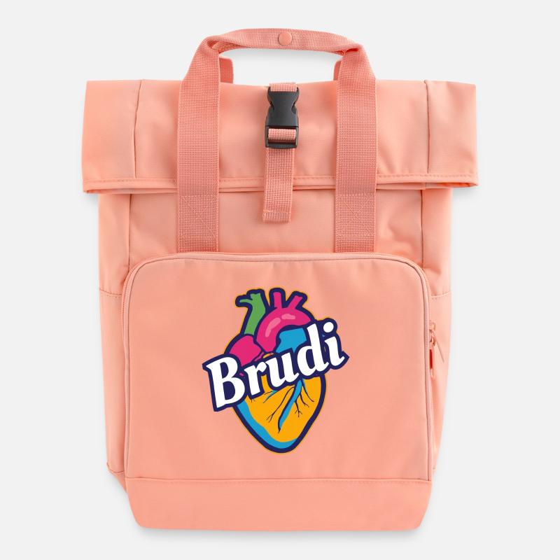 brudi - Roll Top Backpack with Two Handles - chintz rose