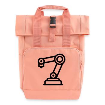 robotic arm - Roll Top Backpack with Two Handles - chintz rose - Front