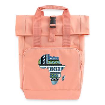 Africa Map Tribal - Roll Top Backpack with Two Handles - chintz rose - Front