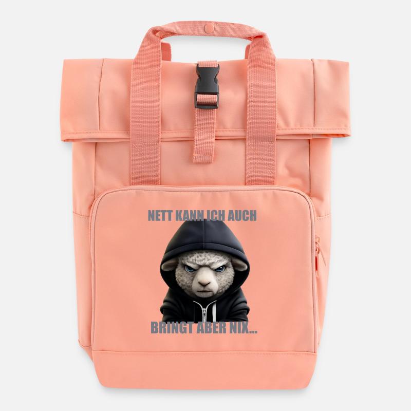 Je peux être gentil aussi – ça ne sert à rien - Sac à dos Roll Top à deux anses - rose liberty