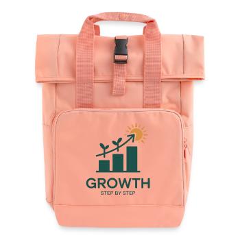 Growth Step by Step – Success & Growth - Roll Top Backpack with Two Handles - chintz rose - Front