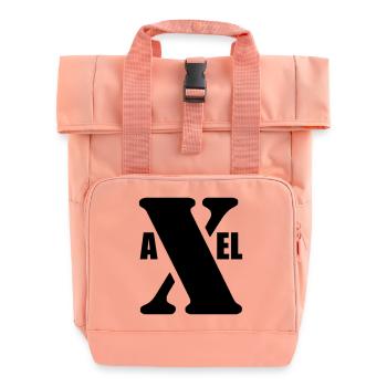 Axel – Conception du Prénom | Typographie minimale - Sac à dos Roll Top à deux anses - rose liberty - Devant