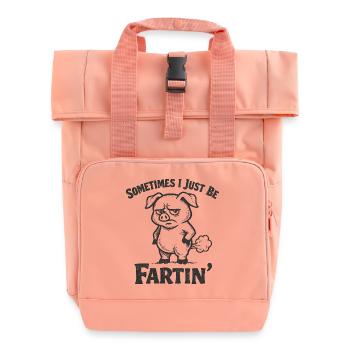 Sometimes I'm just a farting pig - Roll Top Backpack with Two Handles - chintz rose - Front