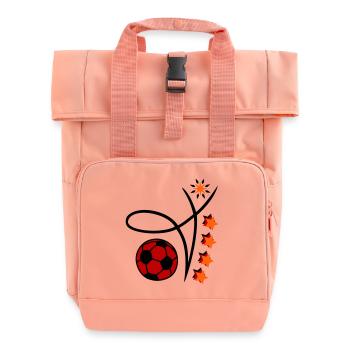Fußball Event - Rolltop Rucksack mit zwei Griffen - Chintzrosa - Vorne