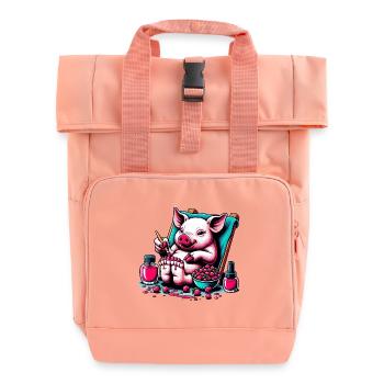 Piggy Pediküre mit Beerenrotlack - Rolltop Rucksack mit zwei Griffen - Chintzrosa - Vorne