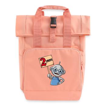 J’ai 2 ans deuxième anniversaire robot - Sac à dos Roll Top à deux anses - rose liberty - Devant