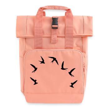 Mauersegler / swifts (1c) - Roll Top Backpack with Two Handles - chintz rose - Front