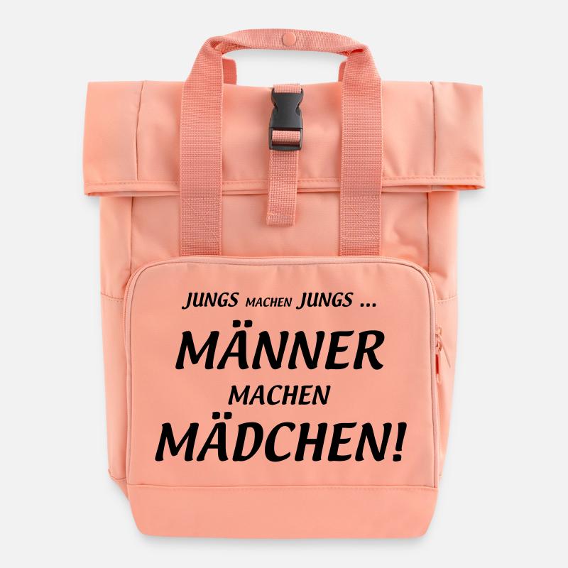 Men make girls - Roll Top Backpack with Two Handles - chintz rose