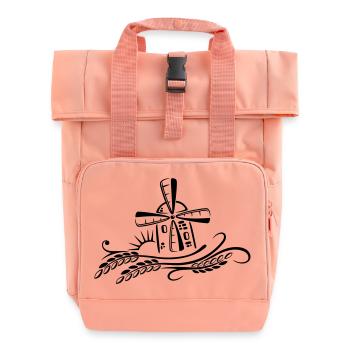 Windmühle Mühle Bäcker Getreide - Rolltop Rucksack mit zwei Griffen - Chintzrosa - Vorne