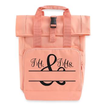 Mr. & Mrs. + Nom à personnaliser - Sac à dos Roll Top à deux anses - rose liberty - Devant