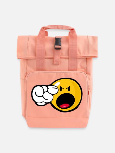 Smiley Angry - Rolltop Rucksack mit zwei Griffen - Chintzrosa