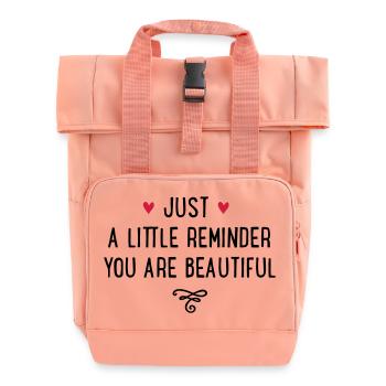 you are beautiful - Roll Top Backpack with Two Handles - chintz rose - Front