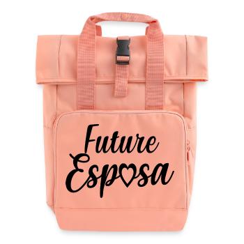 Future Esposa Engagement Bridal Shower Wedding - Roll Top Backpack with Two Handles - chintz rose - Front