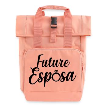 Future Esposa Engagement Bridal Shower Wedding - Roll Top Backpack with Two Handles - chintz rose - Front