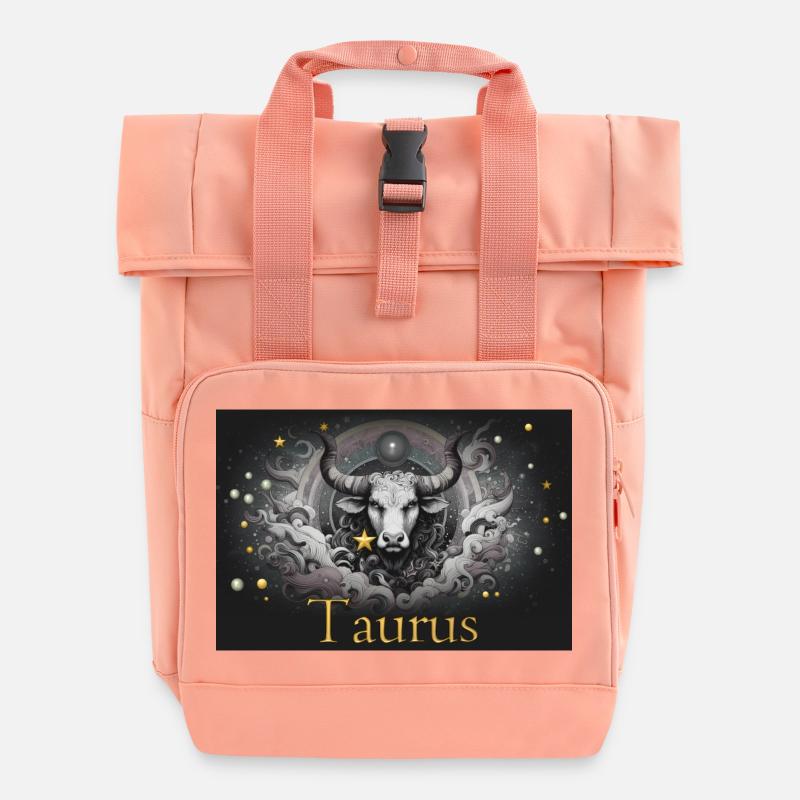 Taurus Sternzeichen Sternzeichen Stier  - Rolltop Rucksack mit zwei Griffen - Chintzrosa
