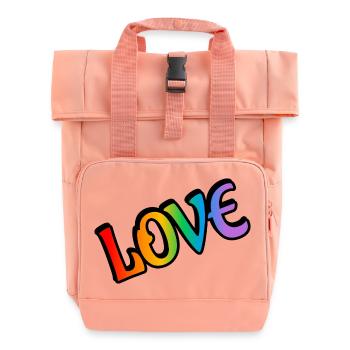 Amour arc-en-ciel rétro - Sac à dos Roll Top à deux anses - rose liberty - Devant