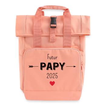 Zukunft Opa 2025 - Rolltop Rucksack mit zwei Griffen - Chintzrosa - Vorne
