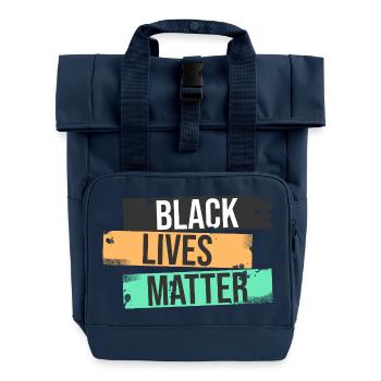 Black Lives Matter - Rolltop Rucksack mit zwei Griffen - Navy - Vorne