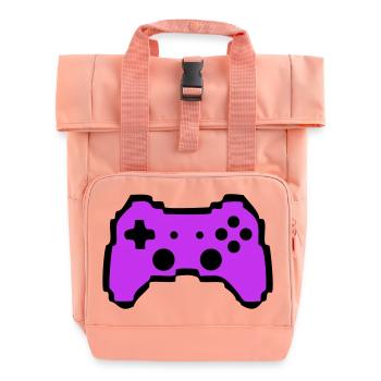 Retro Gamepad Controller Gamer - Rolltop Rucksack mit zwei Griffen - Chintzrosa - Vorne