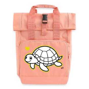 Max_the_turtle - Roll Top Backpack with Two Handles - chintz rose - Front