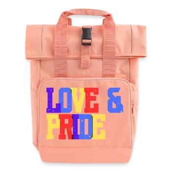 Love and Pride Rainbow - Roll Top Backpack with Two Handles - chintz rose - Front