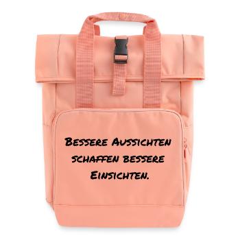 Dicton motivant - Sac à dos Roll Top à deux anses - rose liberty - Devant