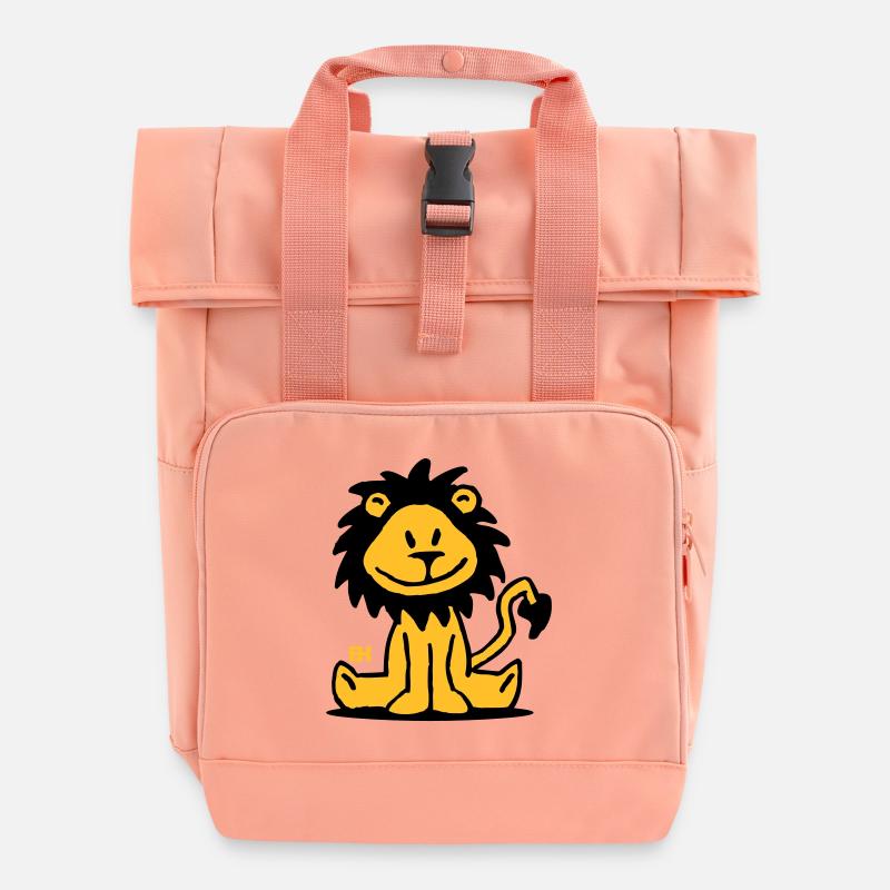 Leone - Zaino con apertura rolltop e due maniglie - rosa antico
