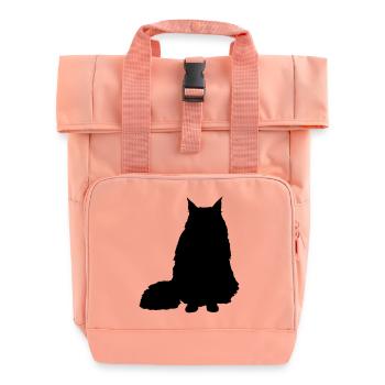 Vektor Katze Silhouette - Rolltop Rucksack mit zwei Griffen - Chintzrosa - Vorne