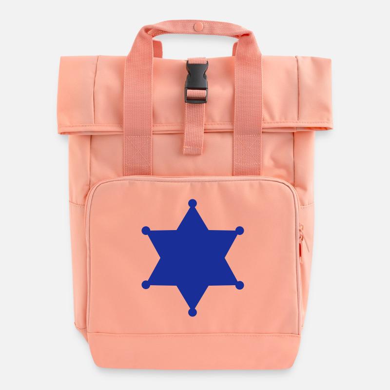 sheriff stern - Rolltop Rucksack mit zwei Griffen - Chintzrosa