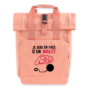 Ich bin vor Ball insulte2 Finger - Rolltop Rucksack mit zwei Griffen - Chintzrosa - Vorne