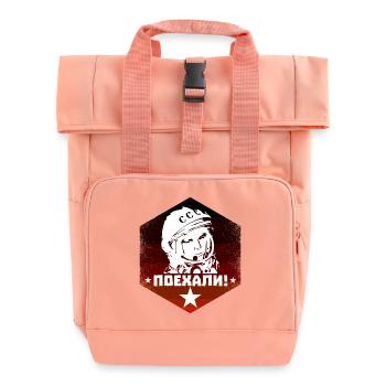 Youri Gagarine - Allons-y - Vintage soviétique - Sac à dos Roll Top à deux anses - rose liberty - Devant