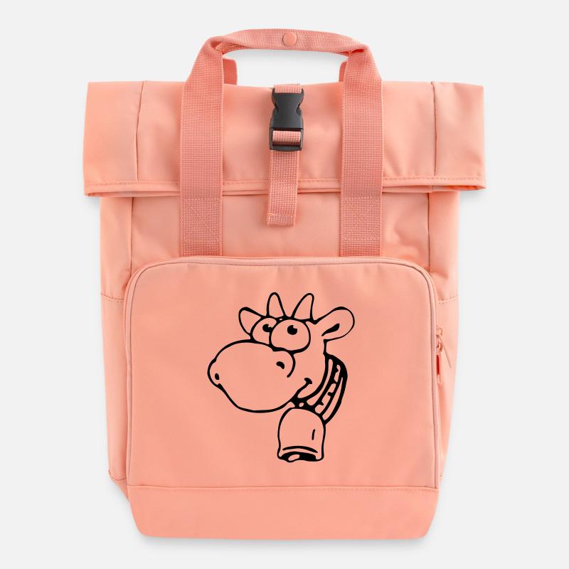 Kuh - Rolltop Rucksack mit zwei Griffen - Chintzrosa