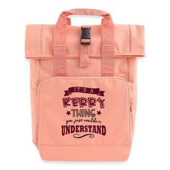 its a kerry name forename thing - Roll Top Backpack with Two Handles - chintz rose - Front