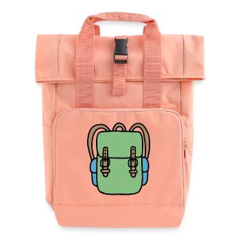 Rucksack in grün - Rolltop Rucksack mit zwei Griffen - Chintzrosa - Vorne