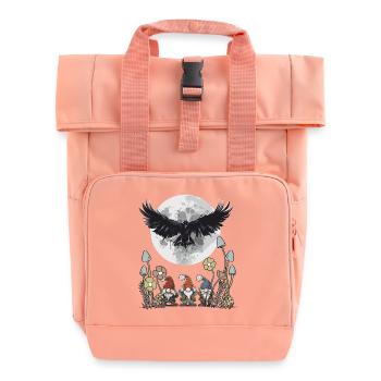 Moon Raven Fantasy Fairy Tale Character Troll Fable Child - Roll Top Backpack with Two Handles - chintz rose - Front