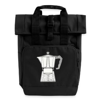 Mocca Espresso Maker - Roll Top Backpack with Two Handles - black - Front