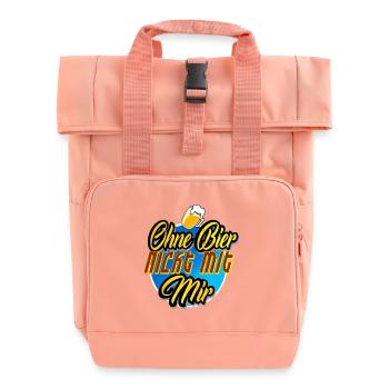 Ohne Bier nicht mit Mir - Rolltop Rucksack mit zwei Griffen - Chintzrosa - Vorne