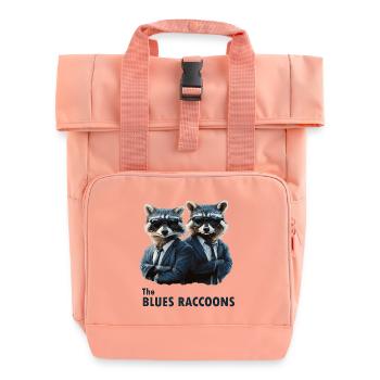 The Blues Raccoons 2 - Roll Top Backpack with Two Handles - chintz rose - Front