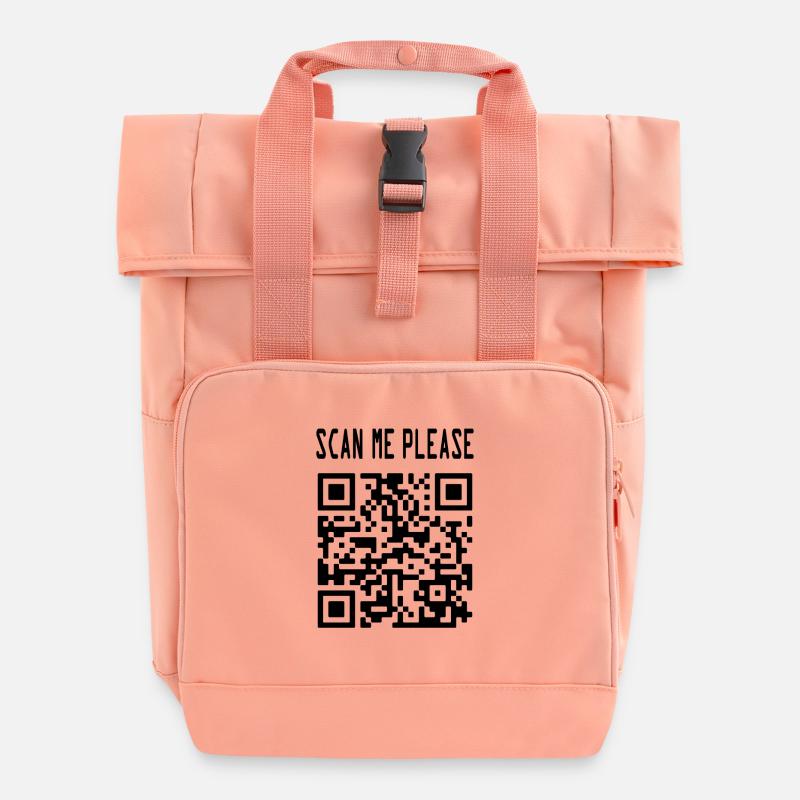 Scannez-moi le code QR pour vous motiver - Sac à dos Roll Top à deux anses - rose liberty