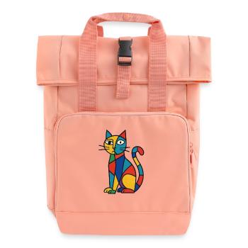 Variété de couleur de chat cubiste - Sac à dos Roll Top à deux anses - rose liberty - Devant