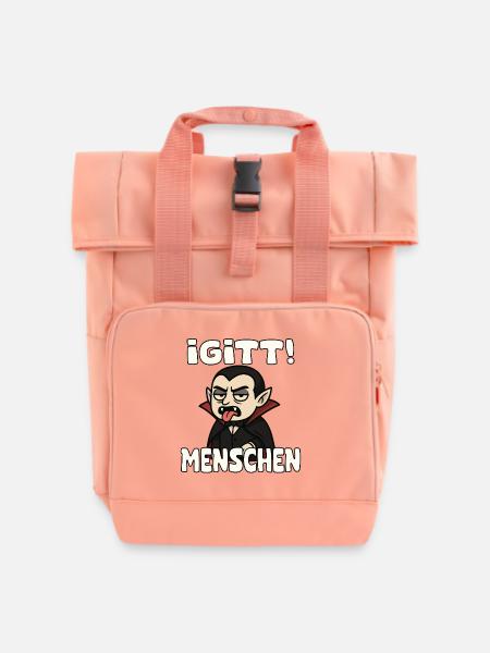 Vampir Spruch iGITT Menschen - Rolltop Rucksack mit zwei Griffen - Chintzrosa