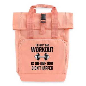Funny Workout Mom Fitness Gym Weight Lifting - Roll Top Backpack with Two Handles - chintz rose - Front