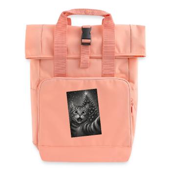 Katzenaugen Weihnachtstraum - Rolltop Rucksack mit zwei Griffen - Chintzrosa - Vorne