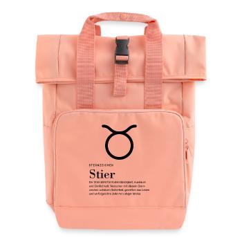 Signe du zodiaque Taureau - Sac à dos Roll Top à deux anses - rose liberty - Devant