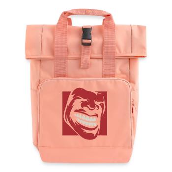 Roaring Red Grin Illustration - Rolltop Rucksack mit zwei Griffen - Chintzrosa - Vorne