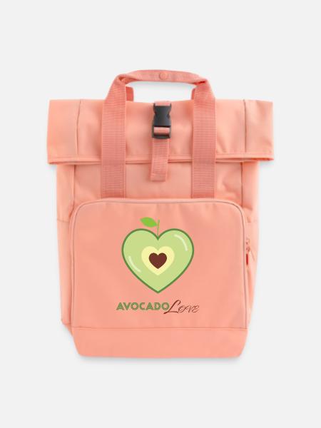 Avocado Herz Liebe - Rolltop Rucksack mit zwei Griffen - Chintzrosa