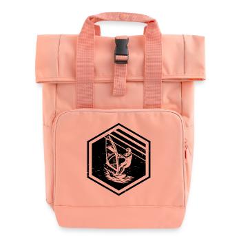 Lustiges Windsurf Motiv - Rolltop Rucksack mit zwei Griffen - Chintzrosa - Vorne